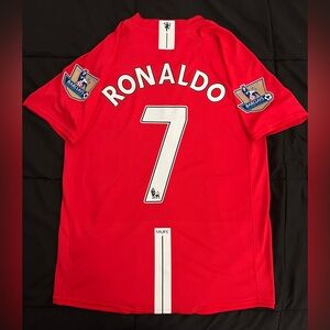 Ronaldo #7 Man United S-Xl 2007/2008 Retro Home Jersey Red Soccer